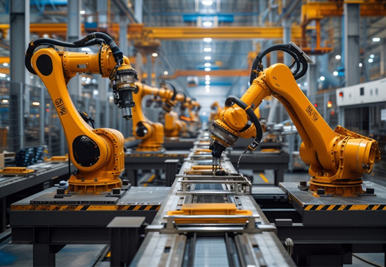 ロボットゾーンのイメージ写真（産業用ロボットアームによる生産ライン）